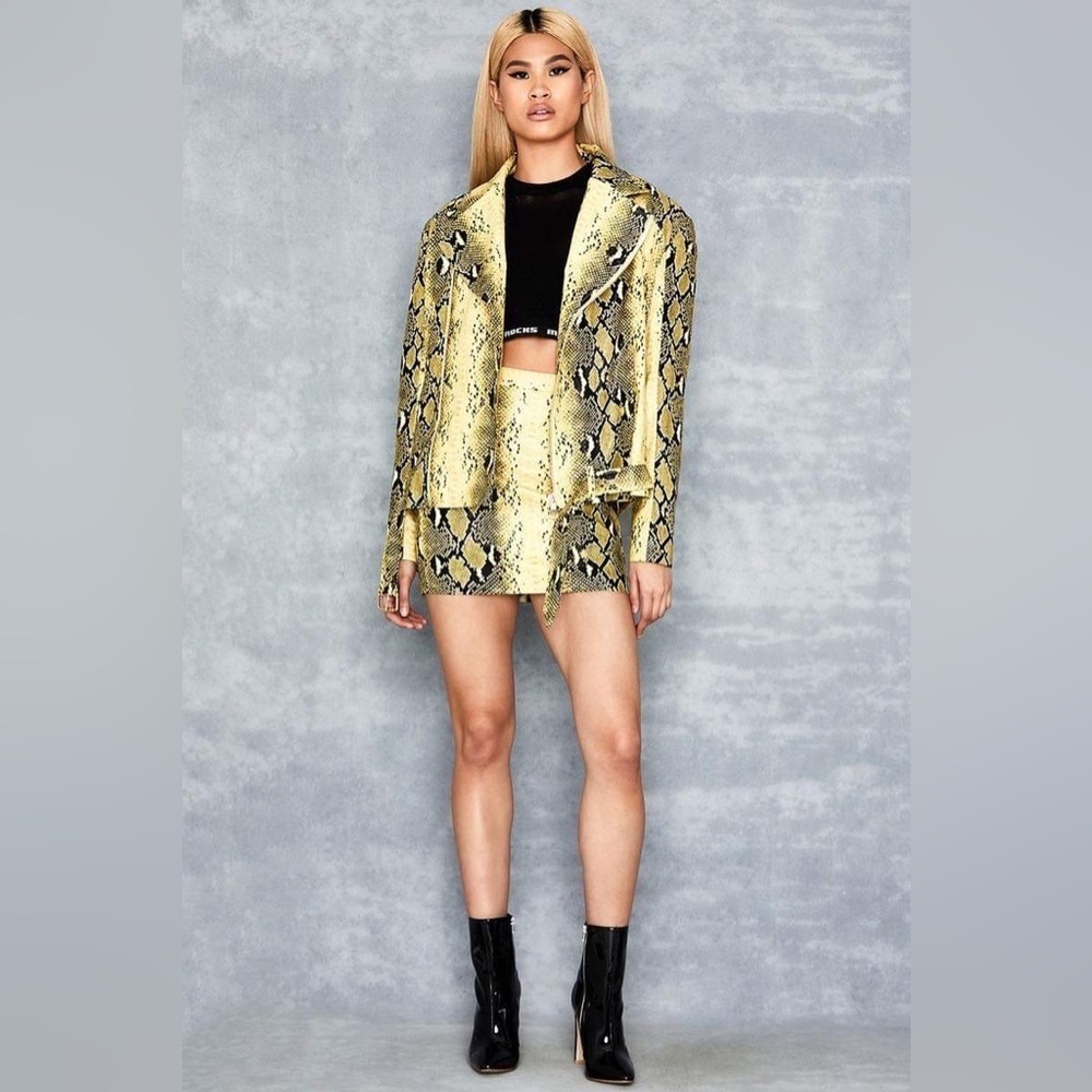 Mistress, rocks, snake, Print Oversized Biker Jacket size xs